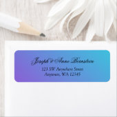 ティール（緑がかった色）とパープル差出人住所 ラベル (インサイチュ)