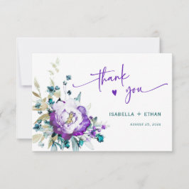 ティール（緑がかった色）とパープル結婚ズ・サンキュー