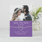 ティール(緑がかった色)とパープル結婚ズ セーブザデート (スタンド正面)