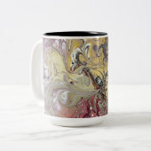 ティール（緑がかった色）とピンクのコーヒーマグ ツートーンマグカップ (正面左)