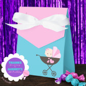 ティール（緑がかった色）とピンクのベビードールのギフトのお気に入りボックス フェイバーボックス