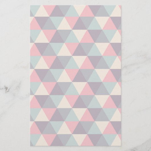 ティール（緑がかった色）とピンクの三角形 便箋 (正面)