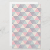 ティール（緑がかった色）とピンクの三角形 便箋 (正面/裏面)