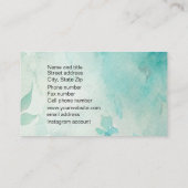 ティール（緑がかった色）とピンクの名刺 名刺 (裏面)