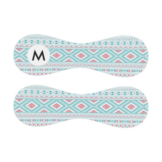 ティール（緑がかった色）とピンクの部アステカ族パターン 野球ボール (パネル)