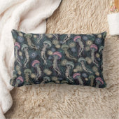 ティール（緑がかった色）とピンクのEtherealクラゲとAnemones ランバークッション (ブランケット)