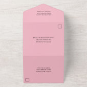 ティール(緑がかった色)とピンクグラデーショングリッター結婚ズ オールインワン招待状 (外側)