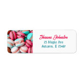 ティール（緑がかった色）とピンクマカロンCookie ラベル (正面)