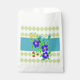 ティール（緑がかった色）とフローズンクッキーの好意バッグ フェイバーバッグ