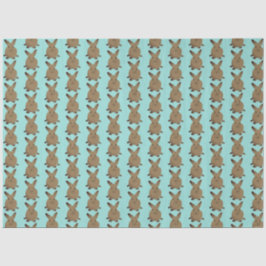 ティール（緑がかった色）とブラウンイースターバニー 薄葉紙