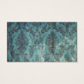 ティール(緑がかった色)とブラウンダマスクウェディングメッセージカード (裏面)