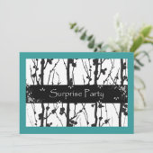 ティール（緑がかった色）とブラックすべての行事サプライズパーティー 招待状 (スタンド正面)