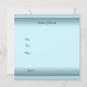 ティール(緑がかった色)とブラックカスタム招待状 招待状 (裏面)