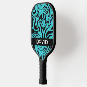 ティール(緑がかった色)とブラックスワールのピックボールパドル ピックルボールラケット (左)