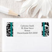 ティール（緑がかった色）とブラックダマスクスワーズ住所 シール (インサイチュ)