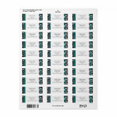 ティール（緑がかった色）とブラックダマスクスワーズ住所 シール (フルシート)