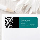 ティール（緑がかった色）とブラックダマスクスワーズ住所 シール (インサイチュ)