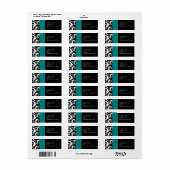 ティール（緑がかった色）とブラックダマスクスワーズ住所 シール (フルシート)