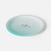 ティール（緑がかった色）とブラックハート結婚の紙プレート ペーパープレート (アングル)