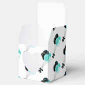 ティール（緑がかった色）とブラックバルーンお祝い フェイバーボックス (オープン)