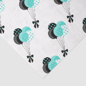 ティール（緑がかった色）とブラックバルーンお祝い 薄葉紙 (詳細)