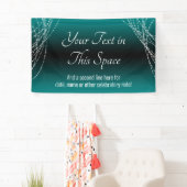 ティール（緑がかった色）とブラックラグラデーションイトの追加文字 横断幕 (インサイチュ)