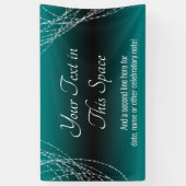 ティール（緑がかった色）とブラックラグラデーションイトの追加文字 横断幕 (縦)