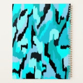 ティール（緑がかった色）とブラック抽象芸術プリント プランナー手帳 (裏面)