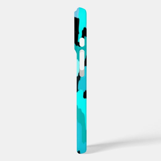 ティール(緑がかった色)とブラック抽象芸術プリント Case-Mate iPhoneケース (裏面 / 左)