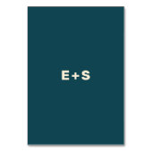 ティール(緑がかった色)とベージュのウェスインスパイア・アンダソンの表番号 テーブルナンバー (裏面)