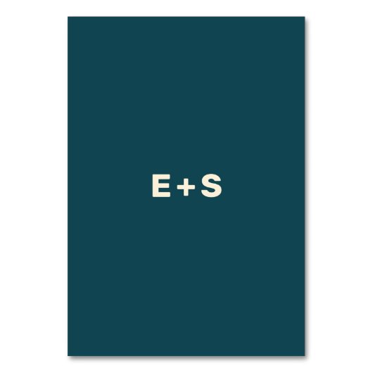 ティール（緑がかった色）とベージュのウェスインスパイア・アンダソンの表番号 テーブルナンバー (裏面)