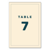 ティール（緑がかった色）とベージュのウェスインスパイア・アンダソンの表番号 テーブルナンバー (正面)