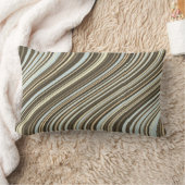 ティール(緑がかった色)とベージュの曲線 ランバークッション (ブランケット)