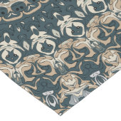 ティール(緑がかった色)とベージュマンダラパターンデザイン ロングテーブルランナー (コーナー)