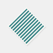 ティール（緑がかった色）とホワイトキャンディストライプー スタンダードカクテルナプキン (角)