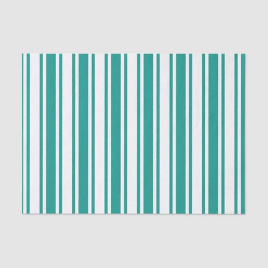 ティール（緑がかった色）とホワイトキャンディストライプー 薄葉紙 (正面)
