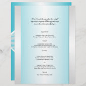 ティール(緑がかった色)とホワイトゼブラダイヤモンド結婚のメニュー (正面/裏面)