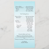 ティール(緑がかった色)とホワイトゼブラダイヤモンド結婚式 プログラム (裏面)