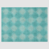 ティール（緑がかった色）とホワイトダマスクのデコページ 薄葉紙 (正面)