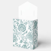 ティール（緑がかった色）とホワイトフローラルパタンの好意ボックス フェイバーボックス (オープン)