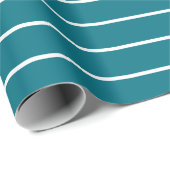 ティール（緑がかった色）とホワイトミニマルモダンリスト ラッピングペーパー (ロールコーナー)