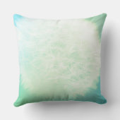 ティール(緑がかった色)とホワイト感動的デザイン クッション (裏面)