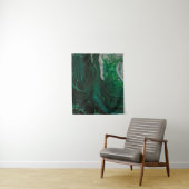ティール（緑がかった色）とホワイト抽象芸術絵画の タペストリー (インサイチュ)