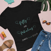 ティール（緑がかった色）とライトグレー50と素晴らしい誕生日 Tシャツ