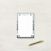 ティール（緑がかった色）とライトブルー ポストイット (デスク上)