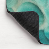 ティール（緑がかった色）とライトベージュの渦巻き模様 マウスパッド (コーナー)