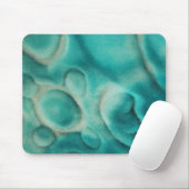 ティール（緑がかった色）とライトベージュの渦巻き模様 マウスパッド (マウス)