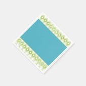 ティール（緑がかった色）とライムパターン（の模様が）ある紙カクテルナプキン スタンダードカクテルナプキン (角)