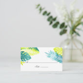 ティール（緑がかった色）とレモントロピカル結婚ズ プレイスカード (スタンド正面)