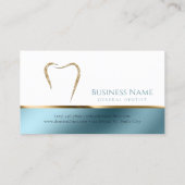 ティール（緑がかった色）と光の金ゴールドカスタム歯科医の名刺 名刺 (裏面)